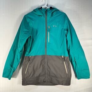 Oakley Huckleberry Biozone Jacket Peacock Green & Gray Men’s Size Small